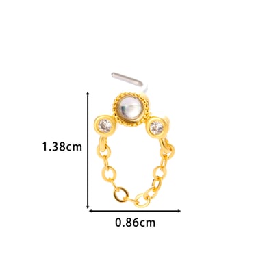 1 stuk koperen gouden zirkonia neuspiercing h5 Afbeelding2