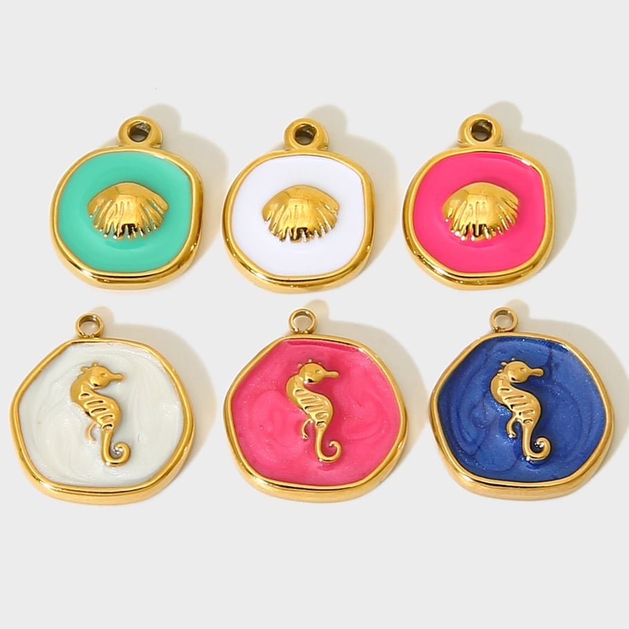 Klassieke schildpad roestvrij staal goudkleurige unisex hangers Afbeelding4