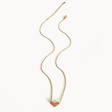 Collana con ciondolo a forma di cuore in acciaio inossidabile color oro, 1 pezzo h5 