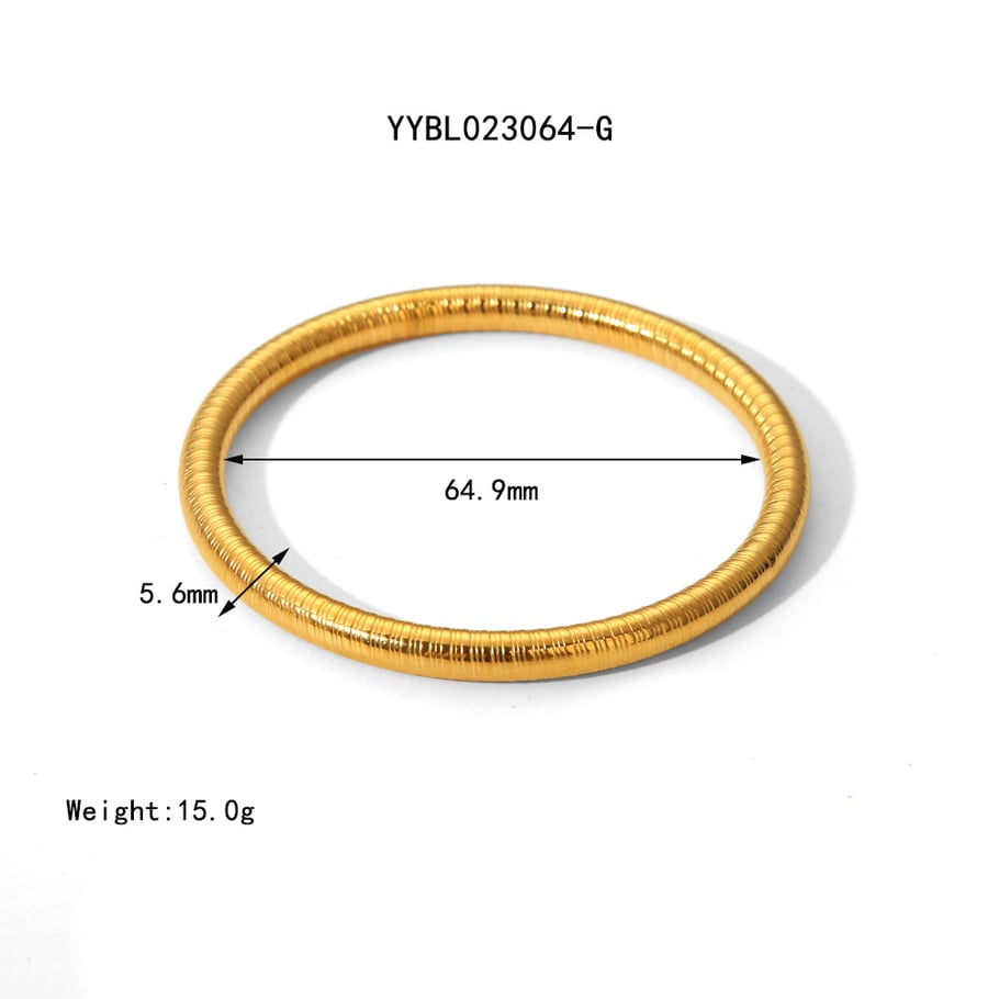 1 Piece Stainless Steel Gold Color Bangle 