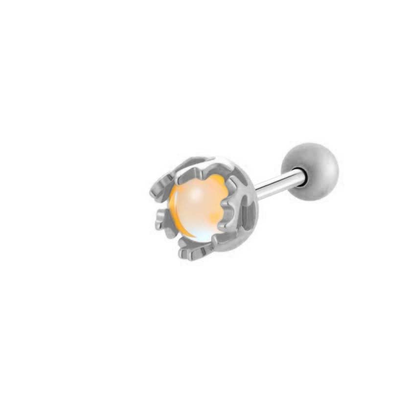 1 Piece Colorful Globular Copper Gold Color Women's Piercings Earrings 