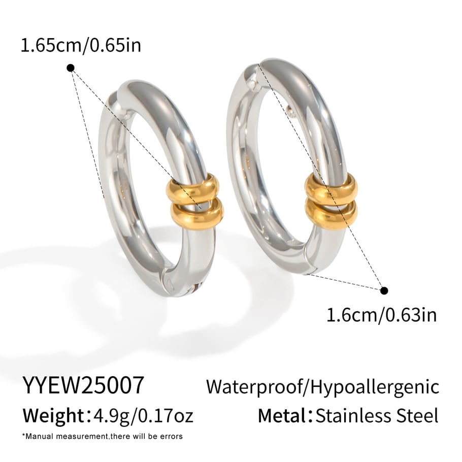 1 Pair Stainless Steel Mixed Color Ear Cuffs 