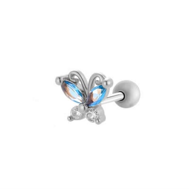 1 Piece Delicate Butterfly Copper Gold Color Zircon Women's Piercings Earrings h5 