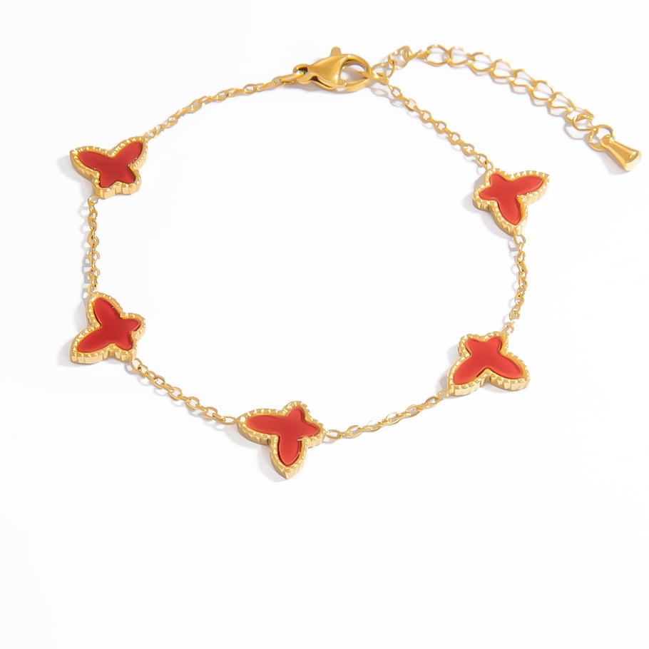 1 Piece Stainless Steel Gold Color Charm Bracelet 