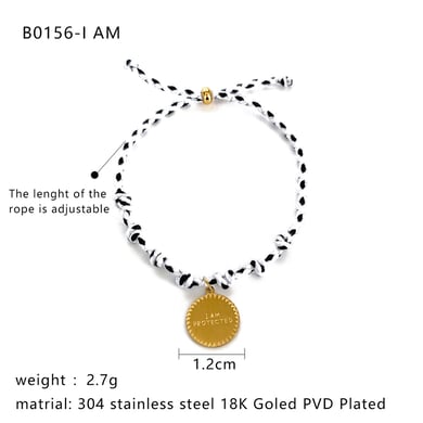 1 Piece Stainless Steel Gold Color Charm Bracelet h5 Picture2