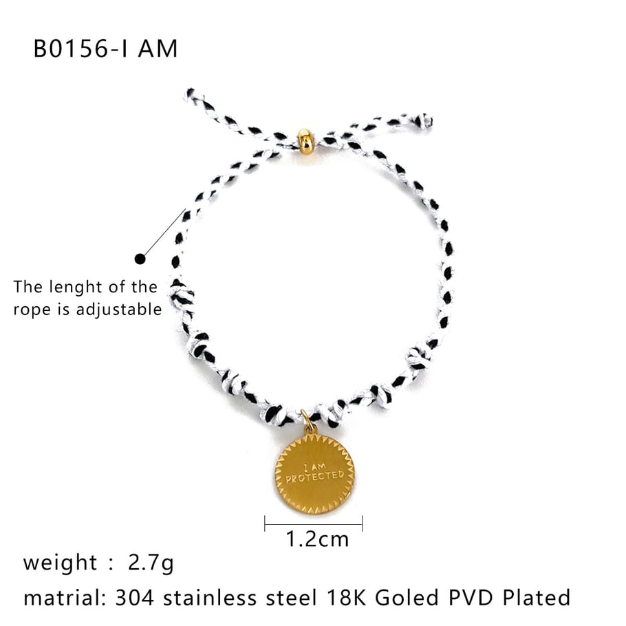 1 Piece Stainless Steel Gold Color Charm Bracelet Picture2
