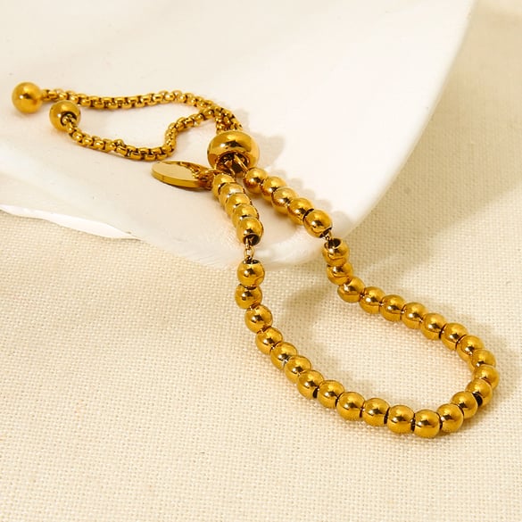 Einfache Serie Tägliche geometrische Edelstahl Gold Farbe Damen Armbänder 2