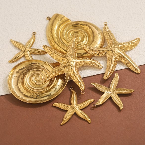 1 Piece Statement DIY Starfish Stainless Steel Women's Pendants 2