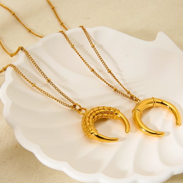 Retro Sun/Moon Stainless Steel  Pendant Necklaces