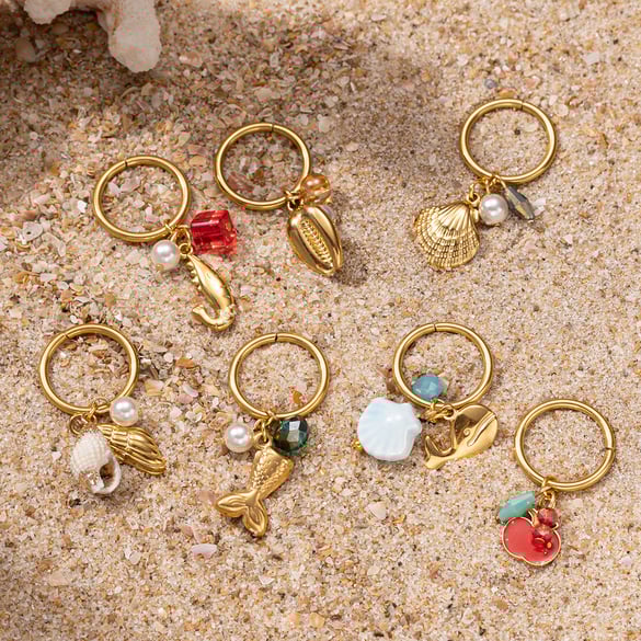 1 pezzo di anelli statement in acciaio inossidabile color oro oceanico