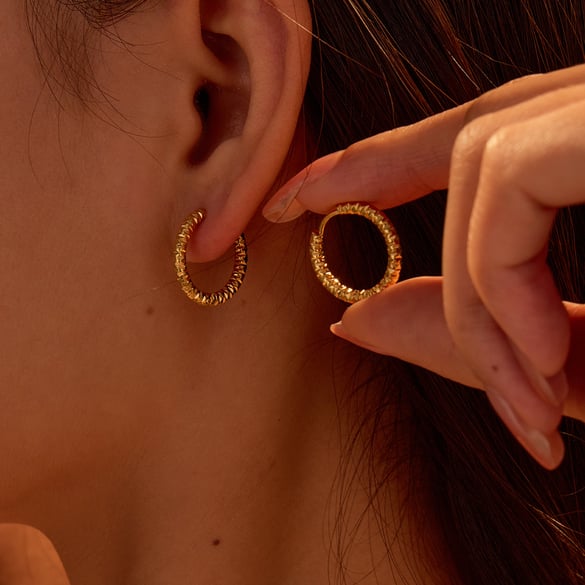 Simple Series Daily Geometric Stainless Steel Women's Hoop Earrings