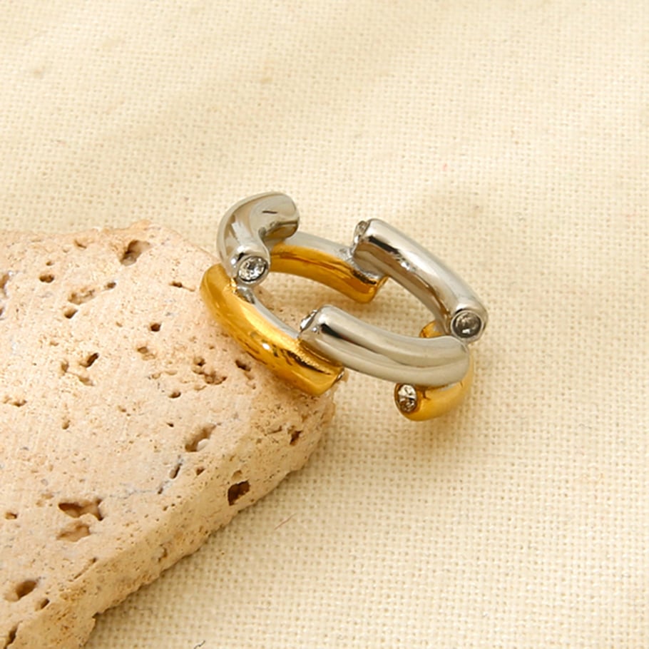 1 Pair Simple Series Daily Geometric Stainless Steel  Statement Rings Picture4