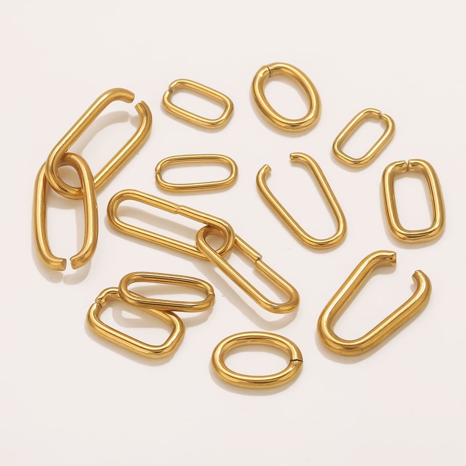 1 Stück DIY Anhänger Verschluss Edelstahl Gold Farbe Schmuck Charms Bild2