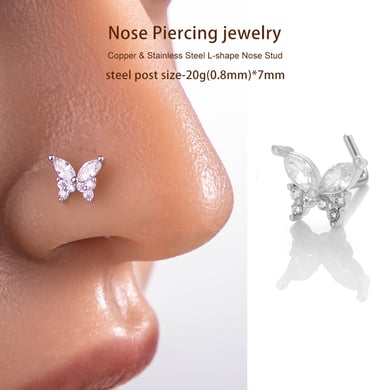 1 piercing para la nariz con circonita color cobre y dorado. h5 Imagen6