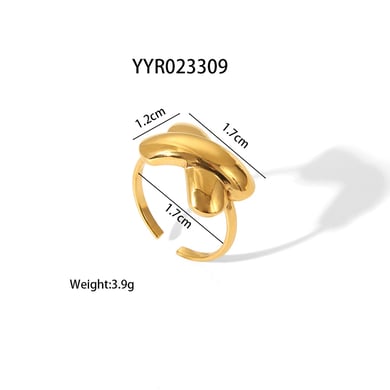 1 pezzo di anelli regolabili in acciaio inossidabile color oro h5 