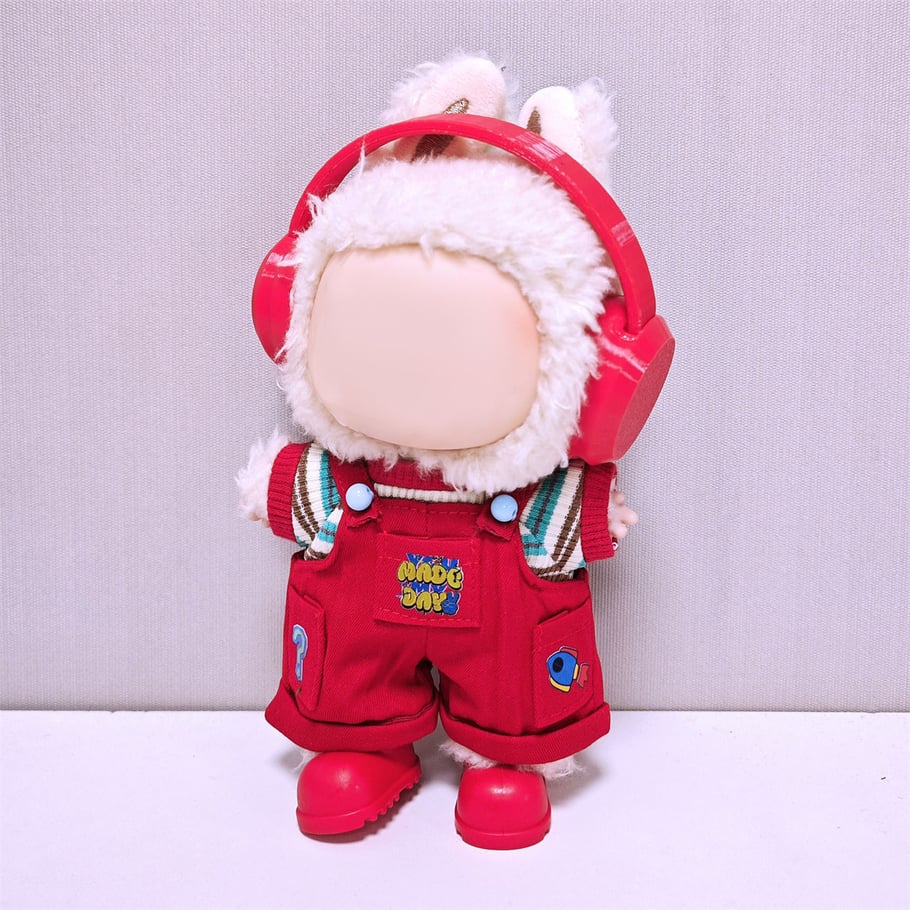 Conjunto de ropa con auriculares rojos para muñecas (sin muñeca) Imagen4