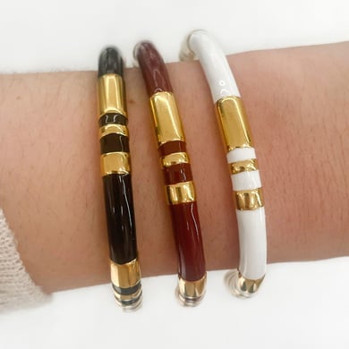 1 pezzo di braccialetti in acciaio inossidabile con colori misti h5 Immagine4