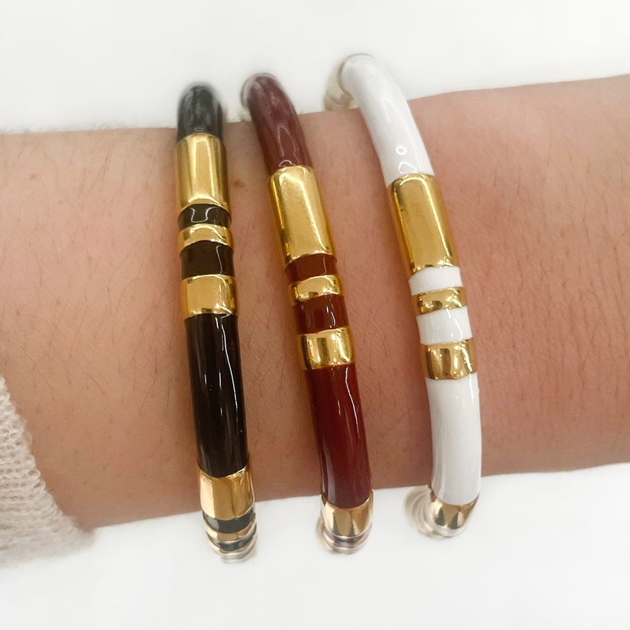 1 pezzo di braccialetti in acciaio inossidabile con colori misti Immagine4