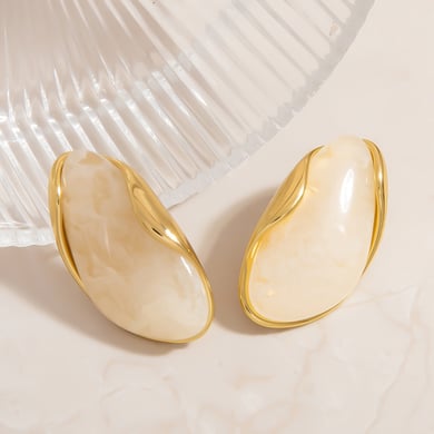 1 paio di orecchini a bottone in acciaio inossidabile color oro con fiore romantico h5 Immagine5