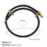 SL219BKG Bracelet corde noire Image3