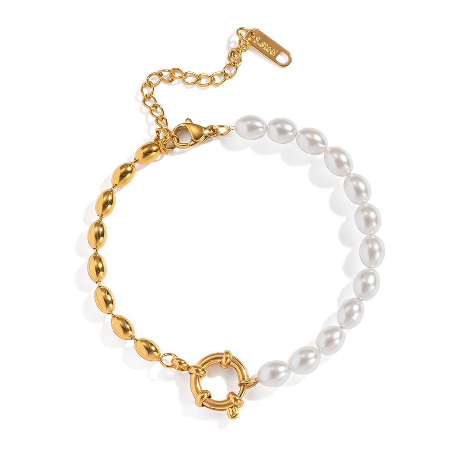 1 Stück elegantes Perlenarmband aus Edelstahl Bild5