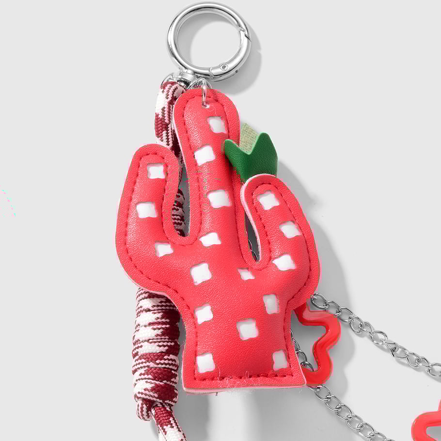 1 Stück Leder-Kaktus-Taschenanhänger Bild4
