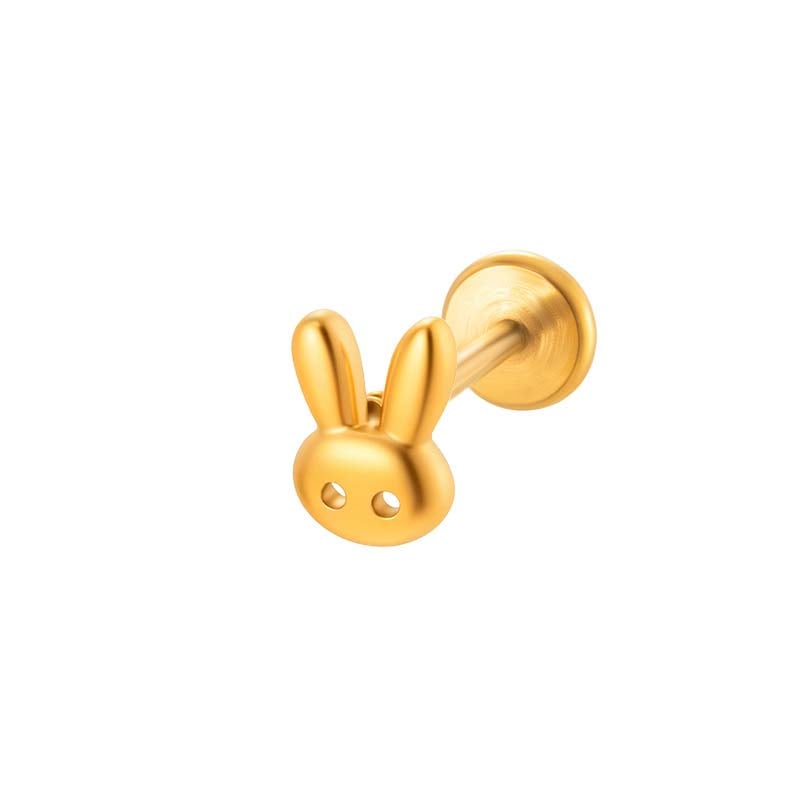 Boucles d&#39;oreilles piercing en acier inoxydable doré pour femme, 1 pièce, motif cœur 