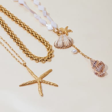 1 Piece Designable Series Vacation Shell Stainless Steel Gold Color Women's Pendant Necklaces h5 Picture6