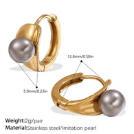 EH1093GYG Orecchini in oro con perle grigie Immagine7