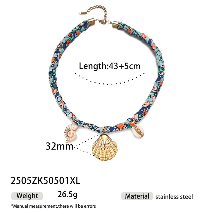 1 Piece Romantic Vacation Stainless Steel Gold Color Shell Pendant Necklaces