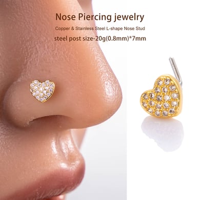 1 pièce de piercing de nez en zircon couleur cuivre doré h5 Image4