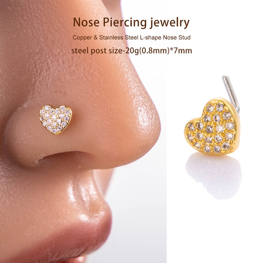 1 pièce de piercing de nez en zircon couleur cuivre doré Image4