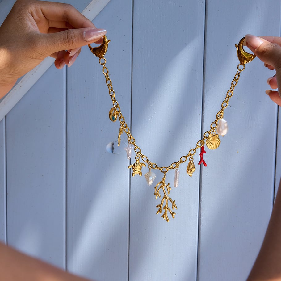 1 Piece Oceanic Shell Stainless Steel Gold Color Women's Bag Chain Picture6