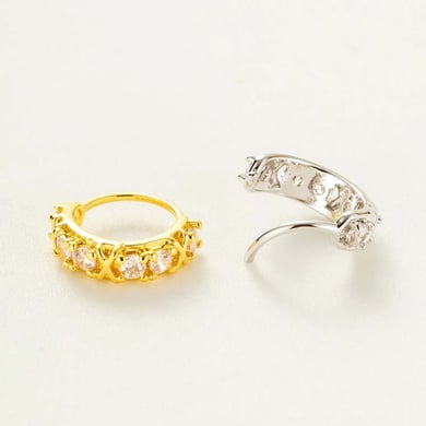 1 pièce de piercing de nez géométrique en cuivre doré et zircon pour femme h5 Image6