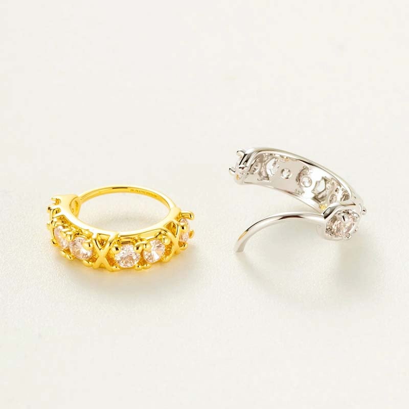 1 pièce de piercing de nez géométrique en cuivre doré et zircon pour femme Image6