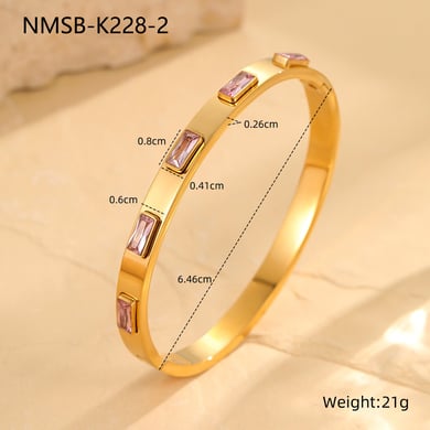 Luxurious Series Daily Geometric Stainless Steel Gold Color Women's Cuff Bracelets h5 