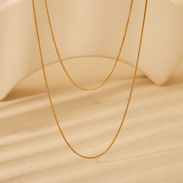 Simple and Versatile Double-layer Stainless Steel Women's Necklace 2