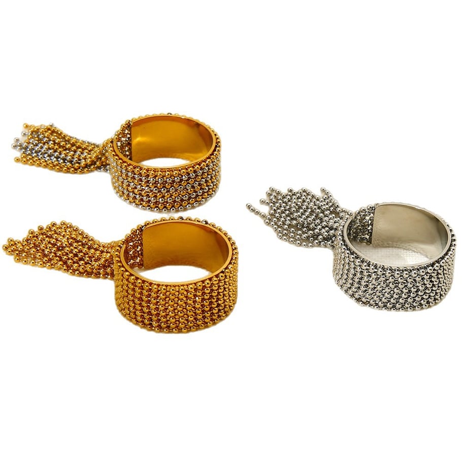 Luxurious Retro Geometric Stainless Steel  Rings Display Set Picture4