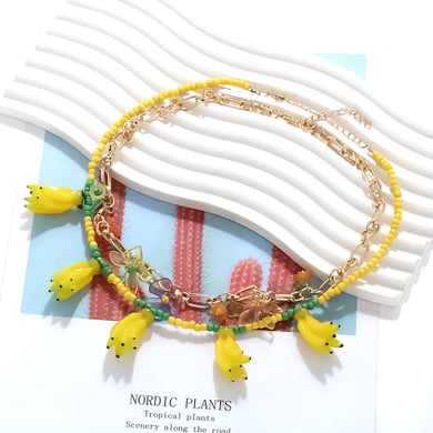 1 pezzo di collana a strati di frutta dolce h5 Immagine3