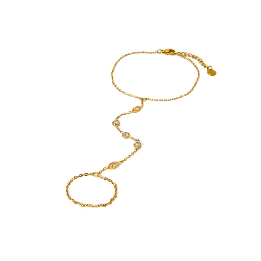 1 Stück Fingerarmband aus Edelstahl in Goldfarbe mit Zirkonia Bild5