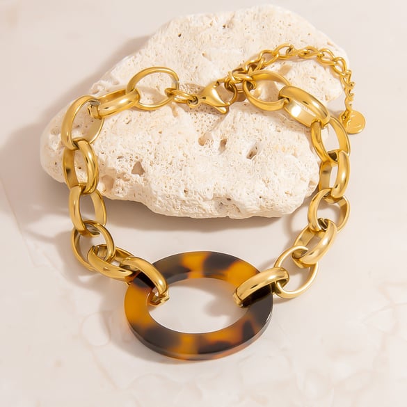 Lässige geometrische Edelstahl-Kettenarmbänder der Simple Series