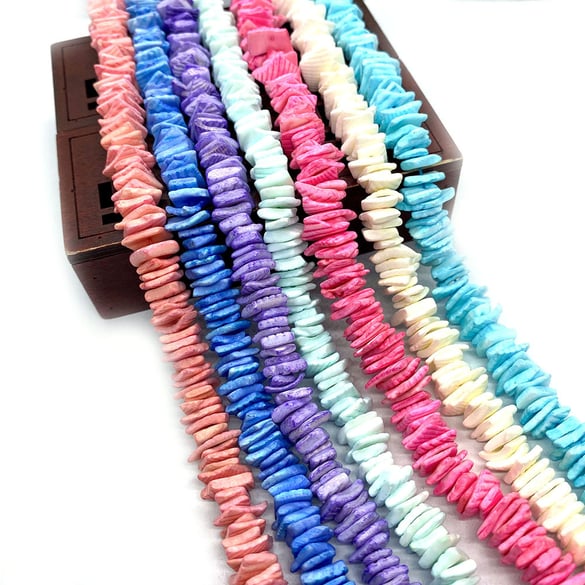 1 Bunch Colorful Rectangular Sea Shells Jewelry Beads 2