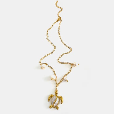 1 stuk schildpad roestvrijstalen goudkleurige hangerketting h5 