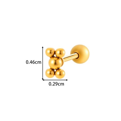 1 Piece Simple Annular Stainless Steel Gold Color Zircon Women's Piercings Earrings h5 Picture2