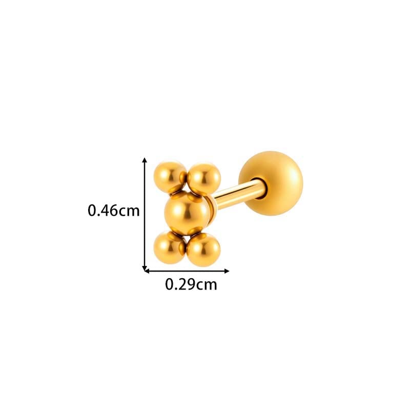 1 Piece Simple Annular Stainless Steel Gold Color Zircon Women's Piercings Earrings Picture2