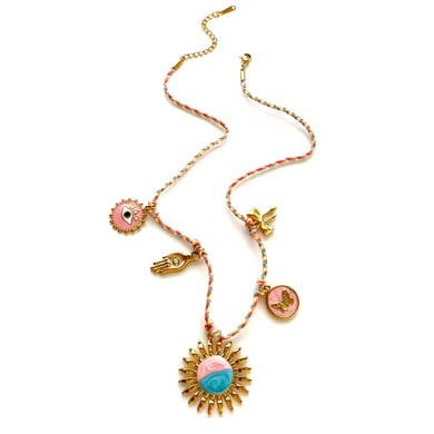 1 Stück Halskette mit Sonnenblumen-Anhänger aus Edelstahl in Goldfarbe h5 Bild5