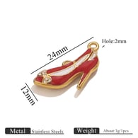 Gold Anhänger High Heels-Rot Bild5