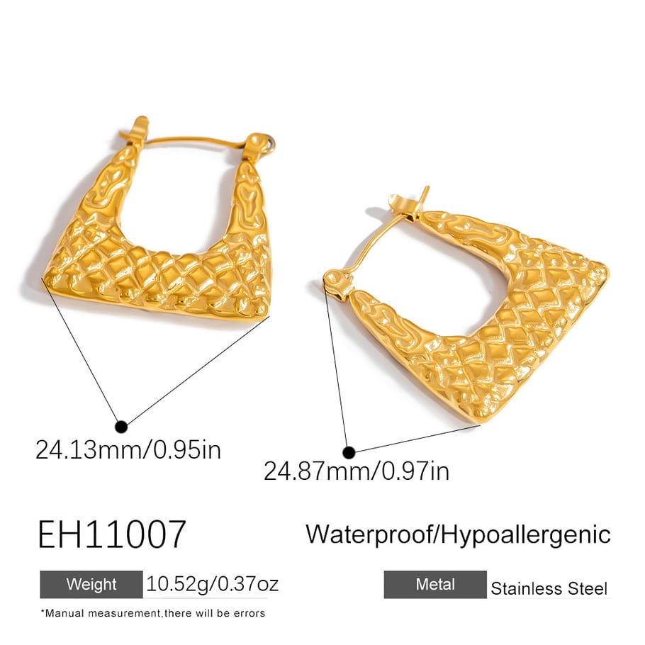 1 Pair Stainless Steel Gold Color Hoop Earrings Picture2