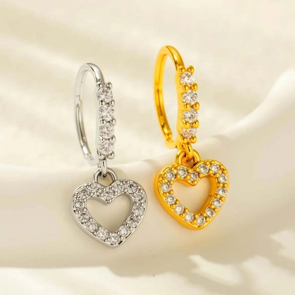 1 Piece Copper Gold Color Zircon  Nose Stud 2