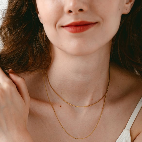 Simple and Versatile Double-layer Stainless Steel Women's Necklace